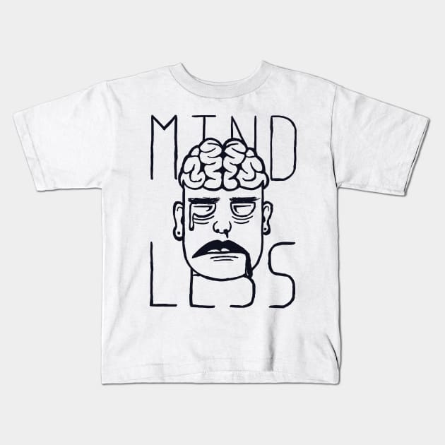 MINDLESS B&W Kids T-Shirt by AlecSmallDesigns